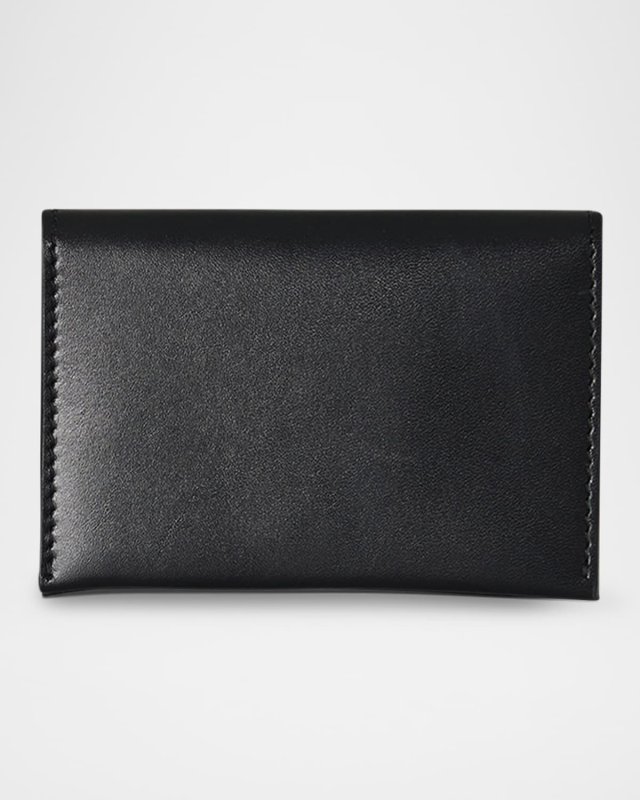 Flap Card Holder in Box Calf Leather